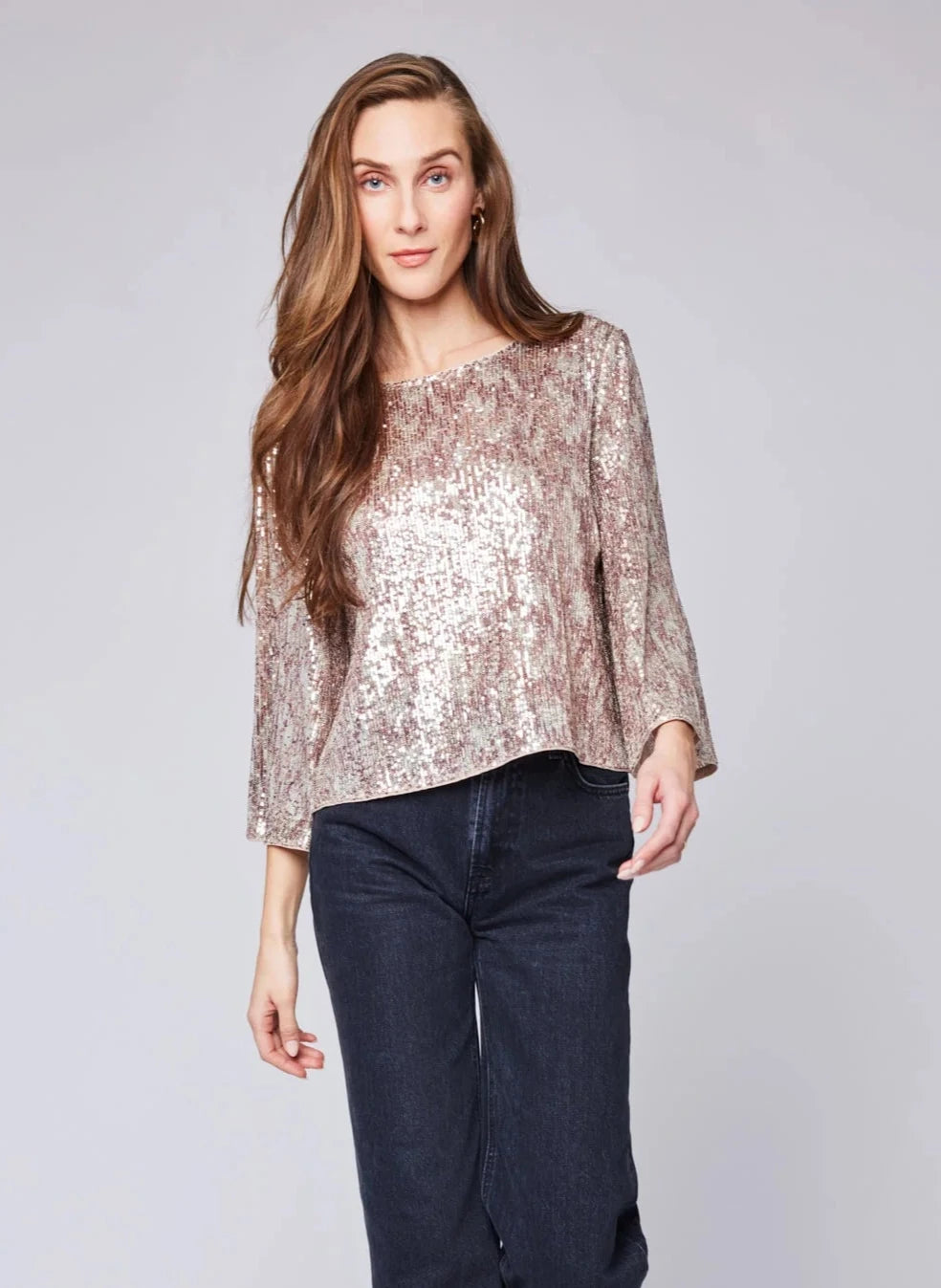 Jett Copper Sequin Blouse