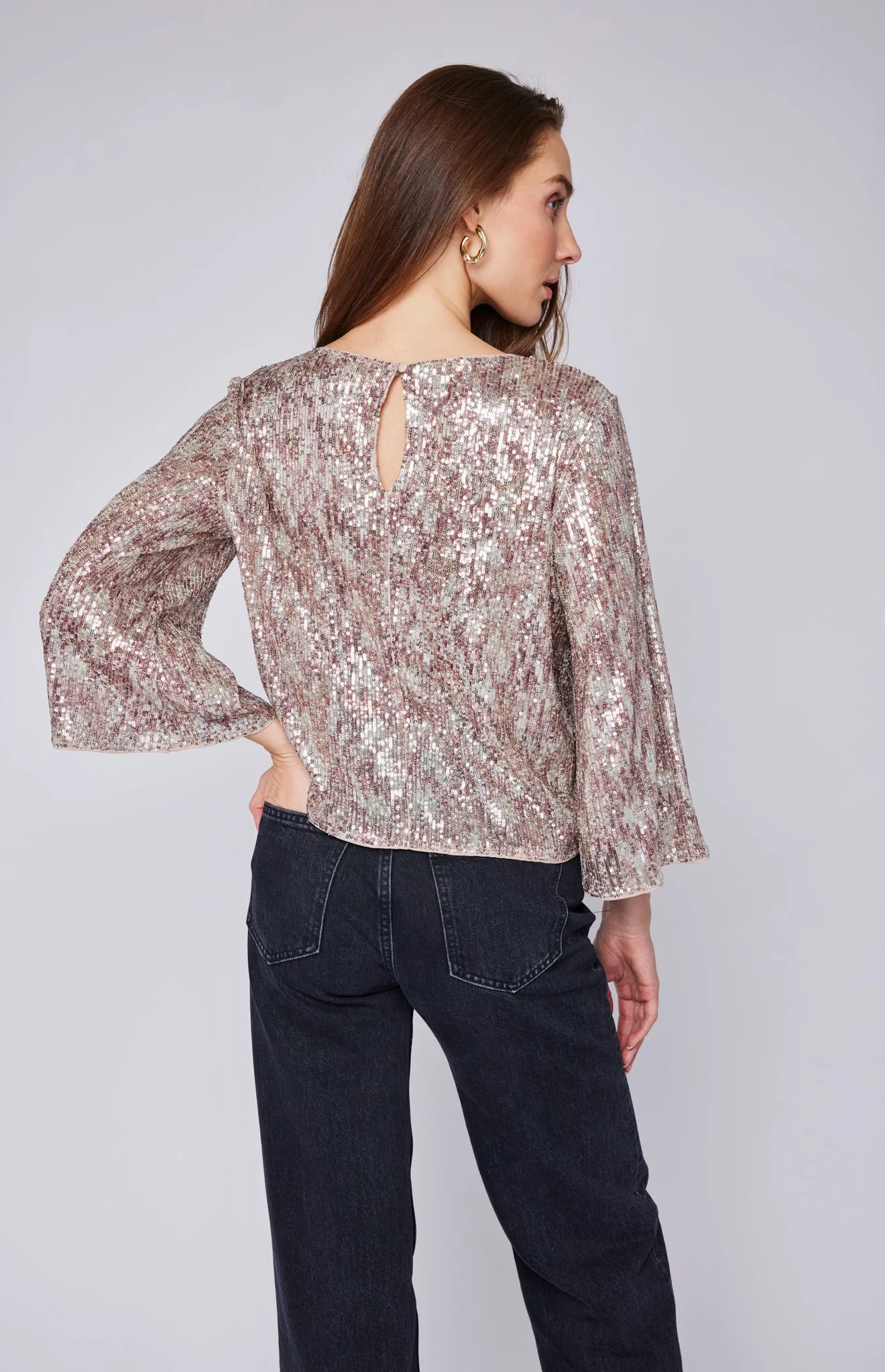 Jett Copper Sequin Blouse