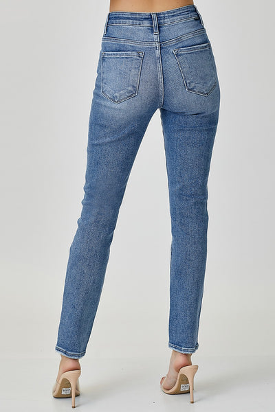 Mid Rise Relaxed Skinny Jeans - Medium Wash