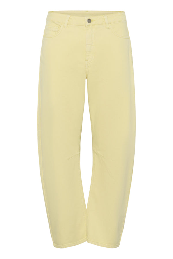 Light yellow pants on a white background