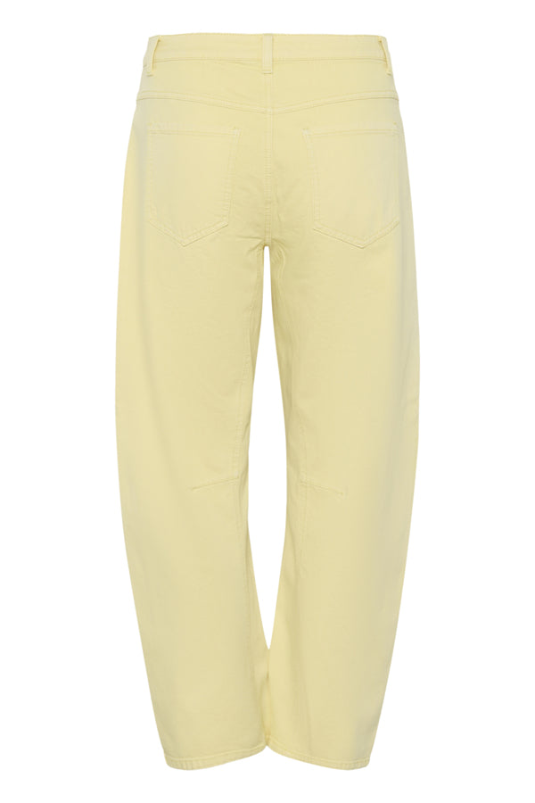Light yellow pants on a white background