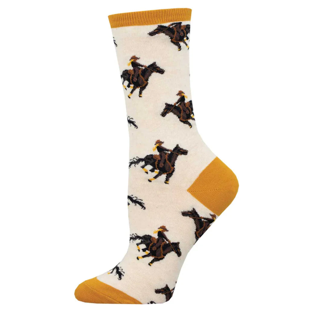 Ladies Giddy Up Socks - Ivory Heather