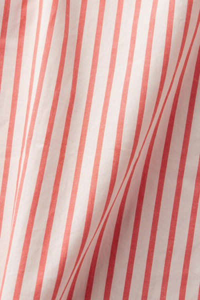Striped Button Down Poplin Shirt - Red