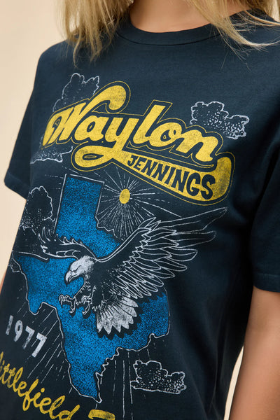 Waylon Jennings Littlefield Texas Weekend Tee - Vintage Black