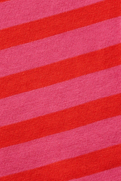 Striped Crew Neck Sweater - Red