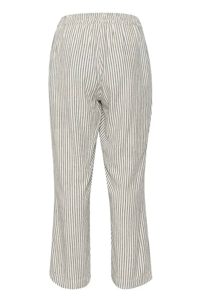 Kamilia Long Wide Leg Pants - Chalk/Black Stripe