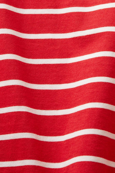 Striped Long Sleeve Top - Dark Red