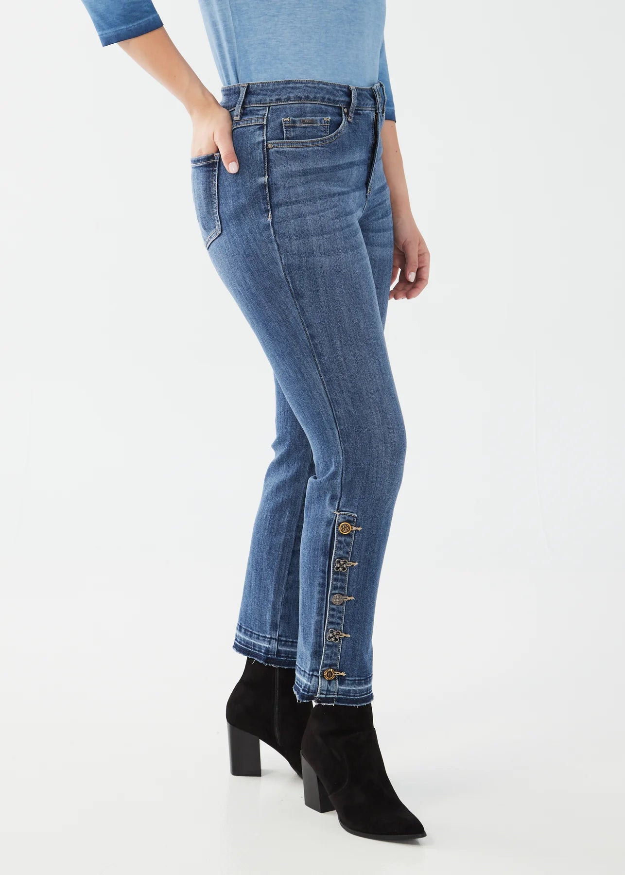 Olivia Straight Ankle Jeans (Indigo Blue)