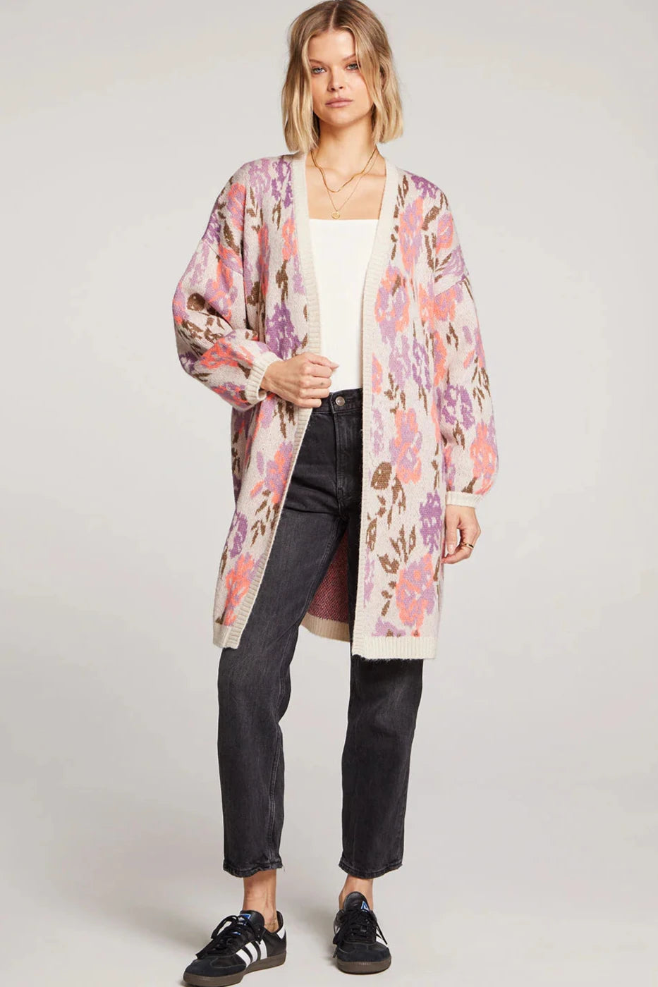 Emersyn Open Cardigan - Mulberry Combo