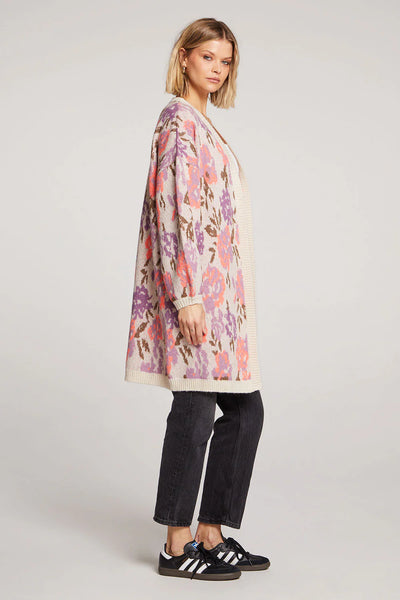 Emersyn Open Cardigan - Mulberry Combo