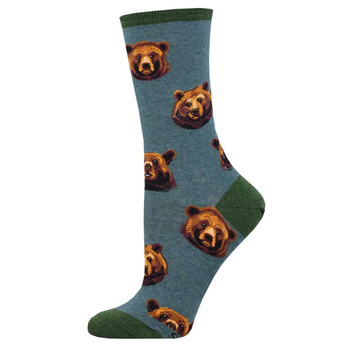 Ladies Beary Personable Socks - Teal Heather