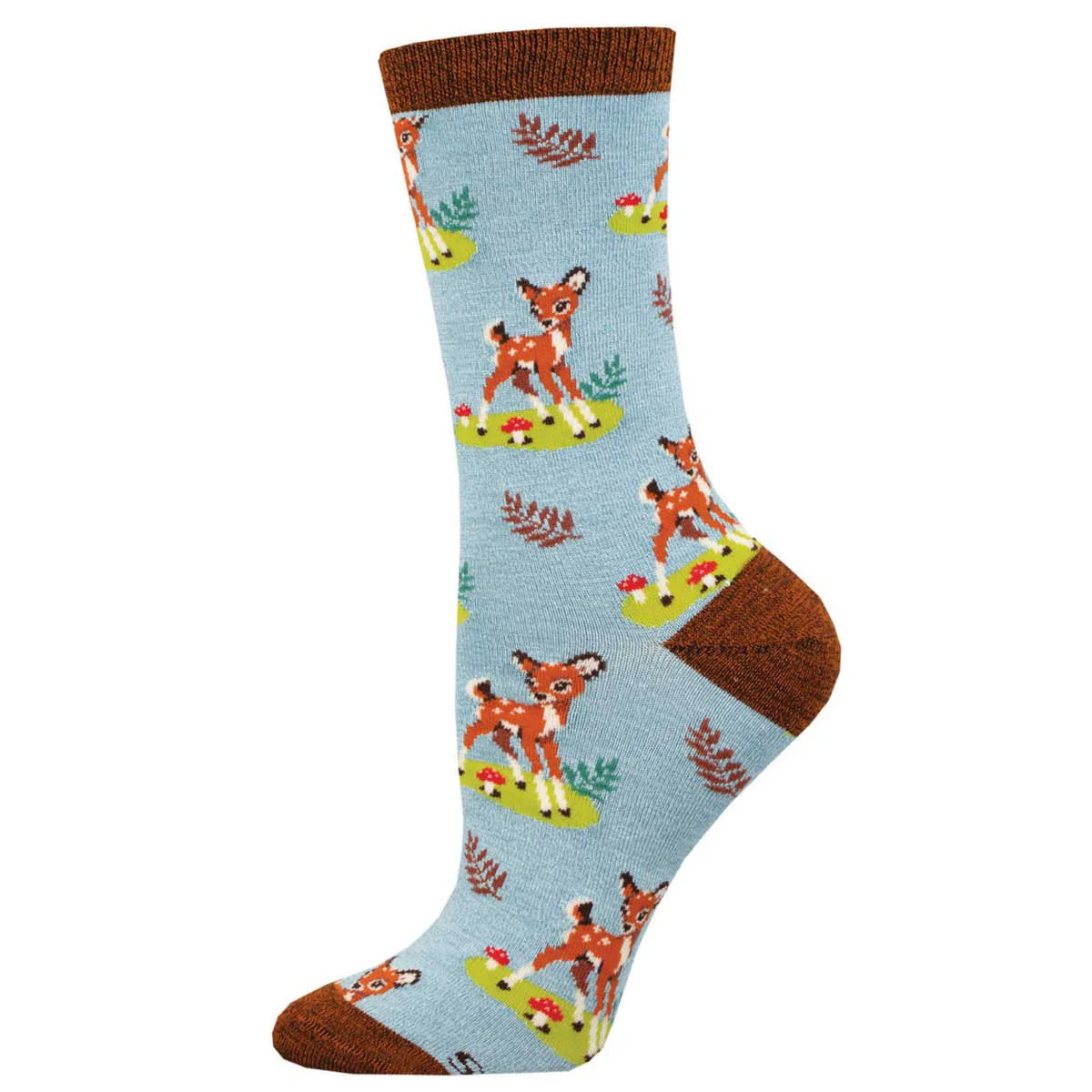 Ladies Bamboo Oh Deer, You're Cute Socks - Blue Heather