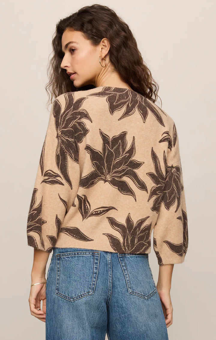 Valor Floral Knit Cardigan - Soft Ecru