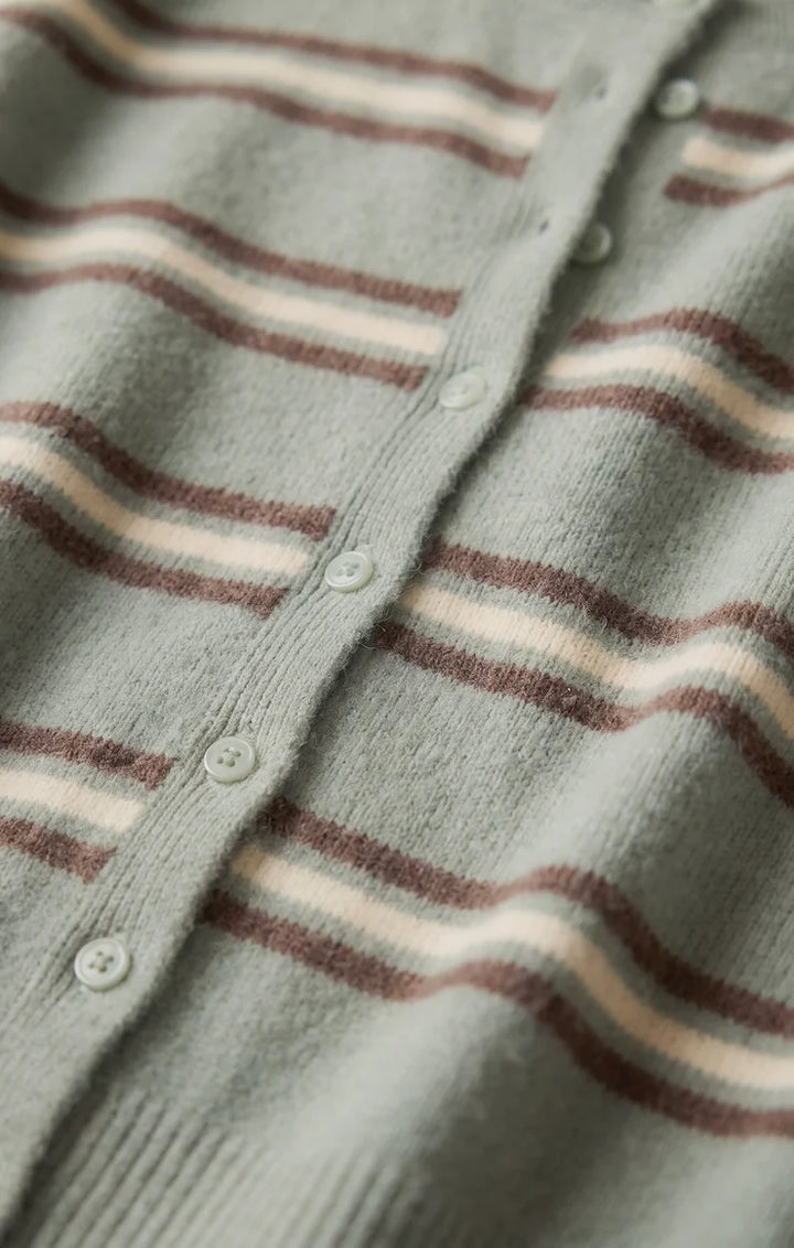 Medina Cozy Stripe Cardigan - Aqua Cloud