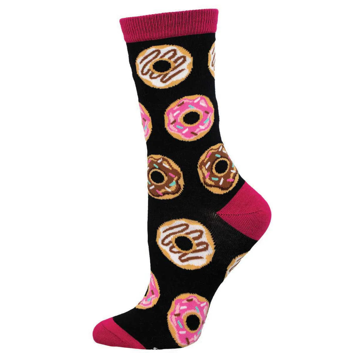 Ladies Bamboo Delicious Donut Socks - Black