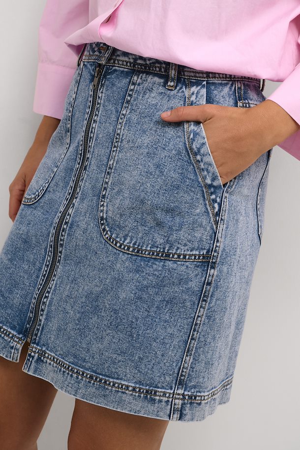 Karilyn Denim Skirt - Washed Blue Denim