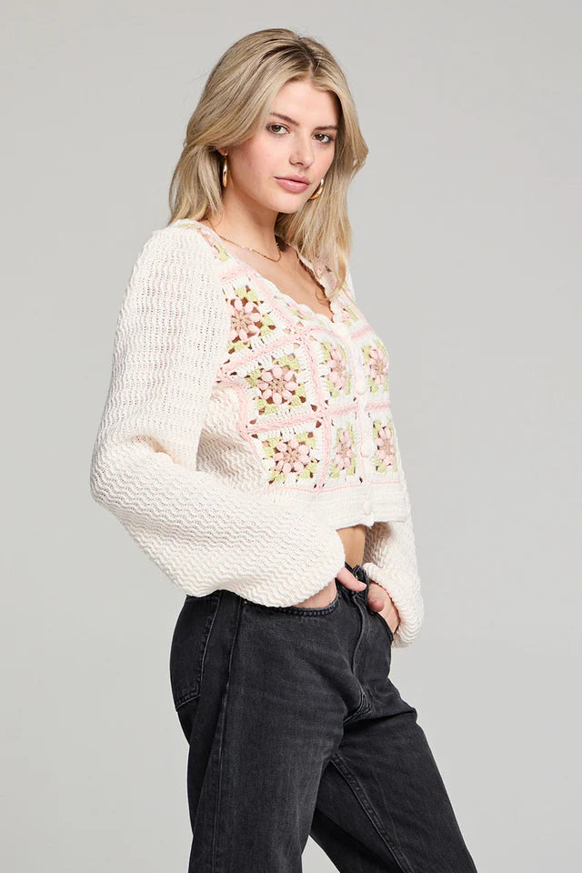 SheIn Women's V Neck Long Sleeve Crop Cardigan Sweater Drop