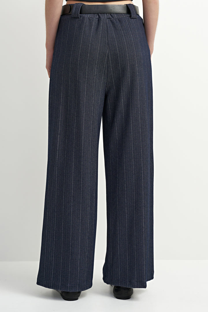 Striped Dress Pants - Navy
