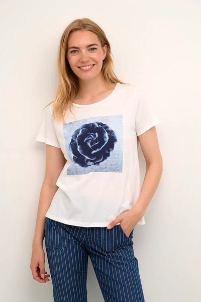 Karen T-Shirt - Snow White Denim Rose