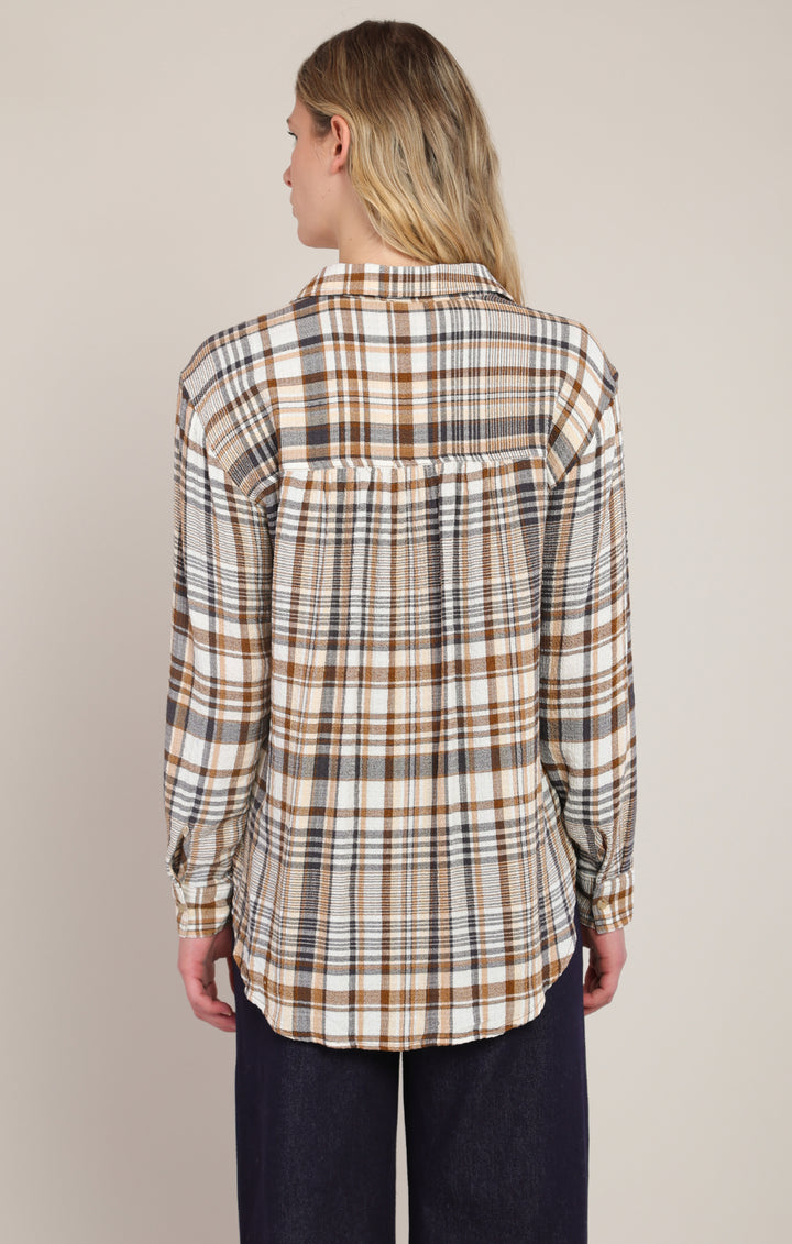 Plaid Shirt - Brown &amp; Navy Plaid