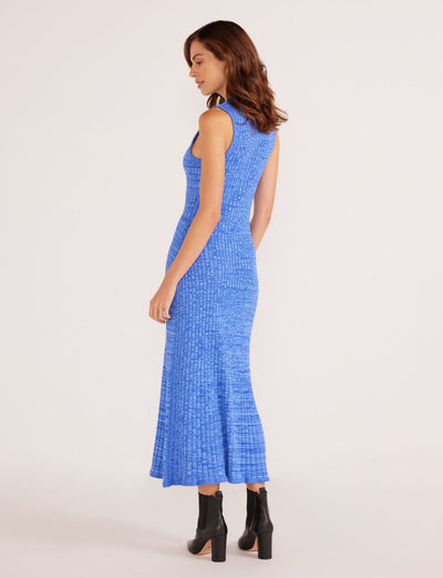 Harper Rib Knit Midi Dress - Saphire Blue