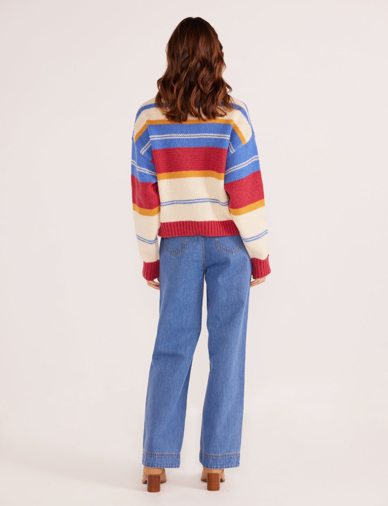 Dallas Knit Sweater - Burgundy Stripe