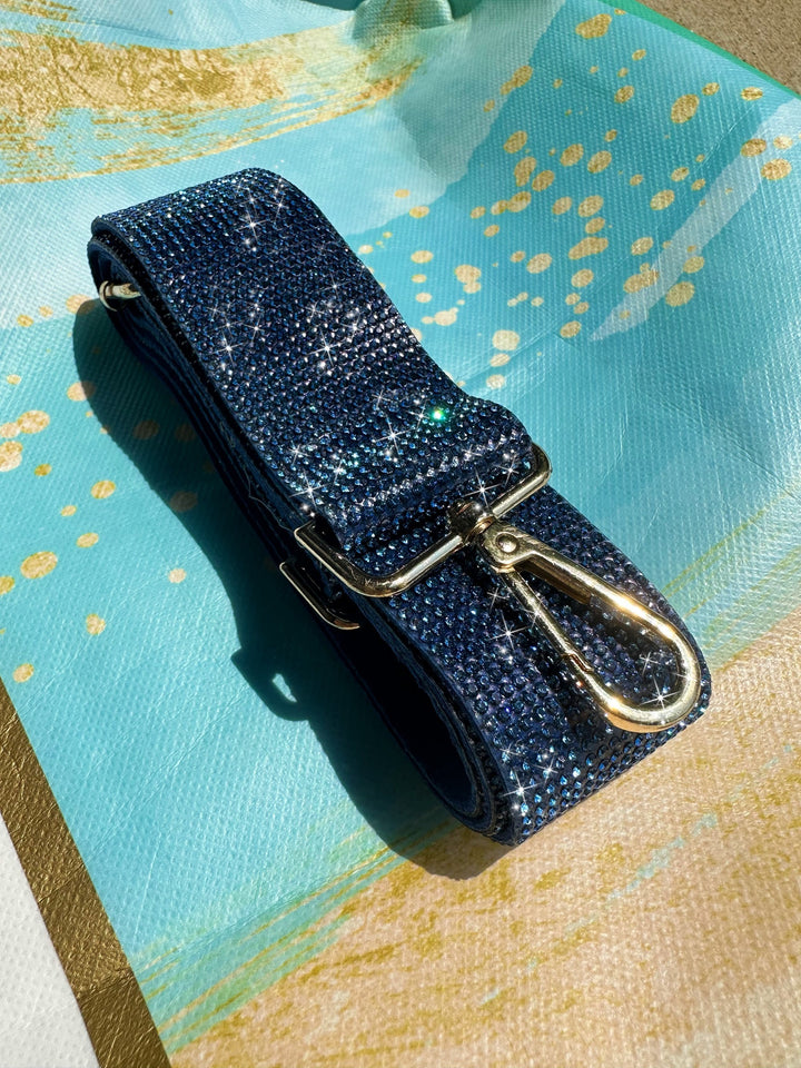 Sparkling Rhinestone Guitar Purse Strap