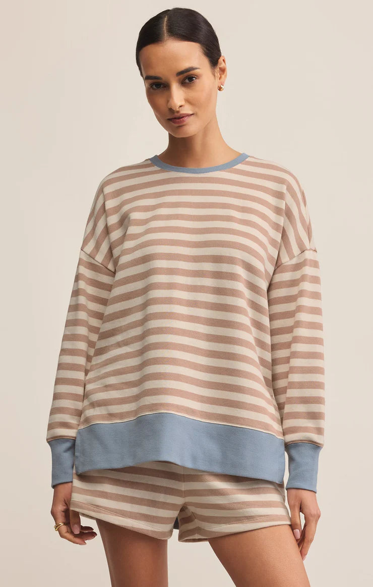 Layer Up Stripe Sweatshirt - Evening Sand