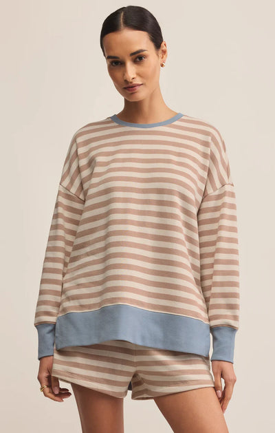 Layer Up Stripe Sweatshirt - Evening Sand
