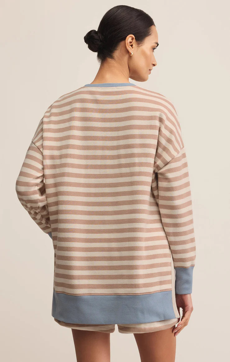 Layer Up Stripe Sweatshirt - Evening Sand