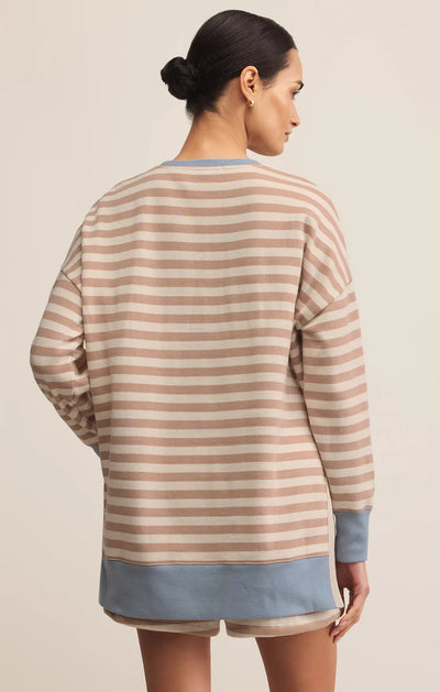 Layer Up Stripe Sweatshirt - Evening Sand