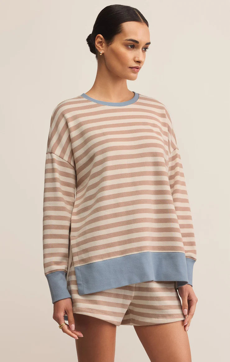 Layer Up Stripe Sweatshirt - Evening Sand