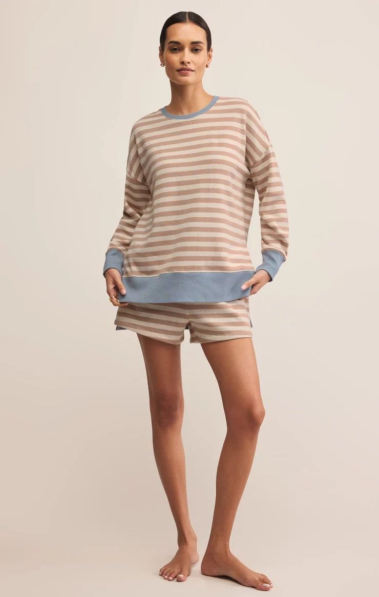 Layer Up Stripe Sweatshirt - Evening Sand