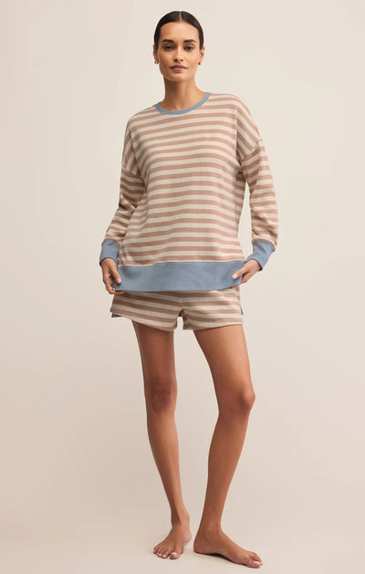 Layer Up Stripe Sweatshirt - Evening Sand