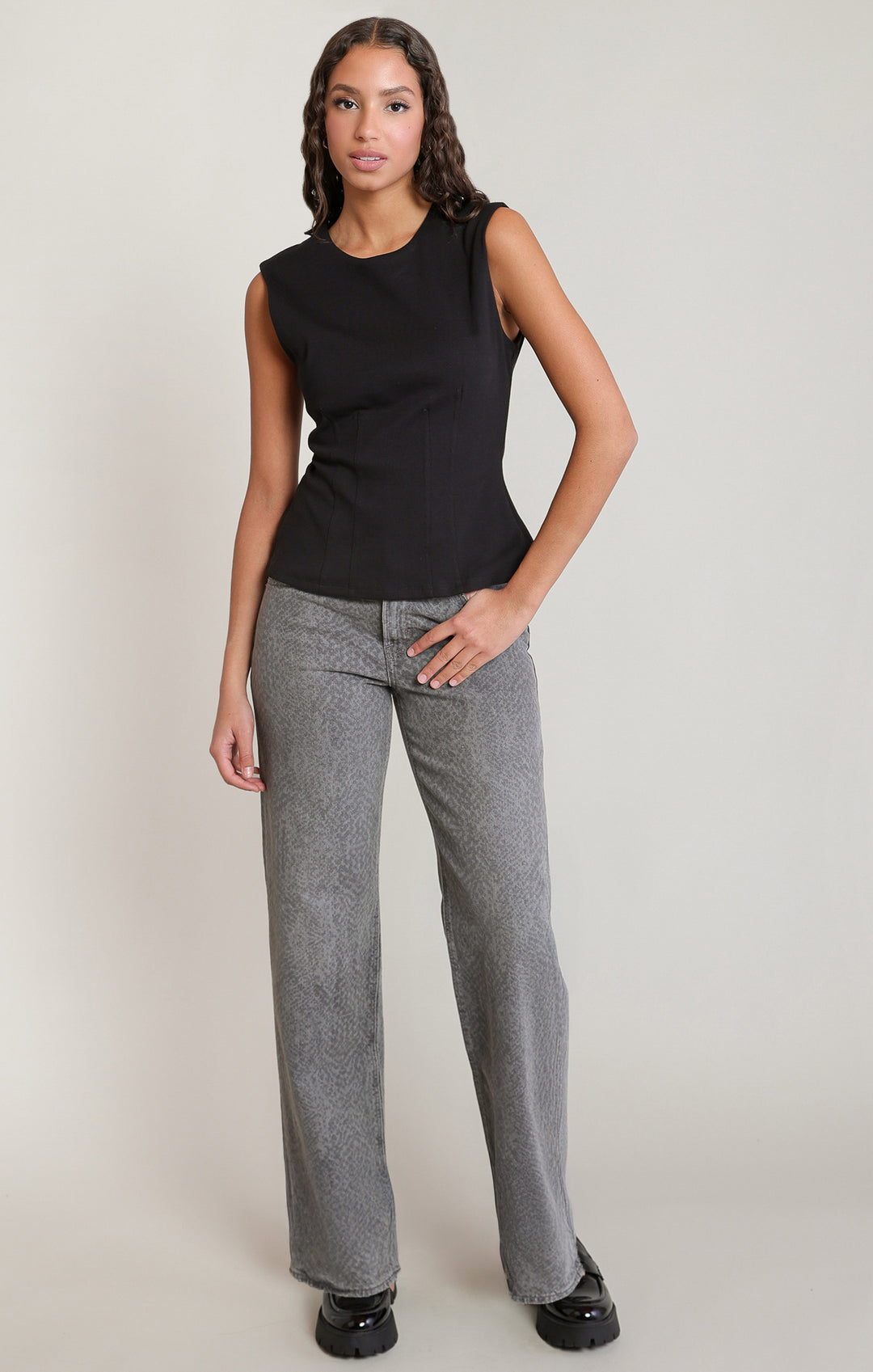 Cinch Waist Tank - Black
