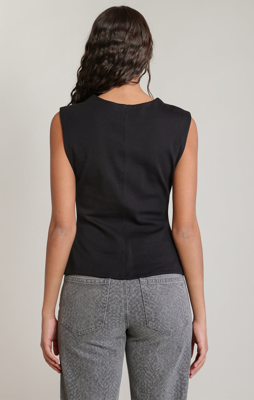 Cinch Waist Tank - Black