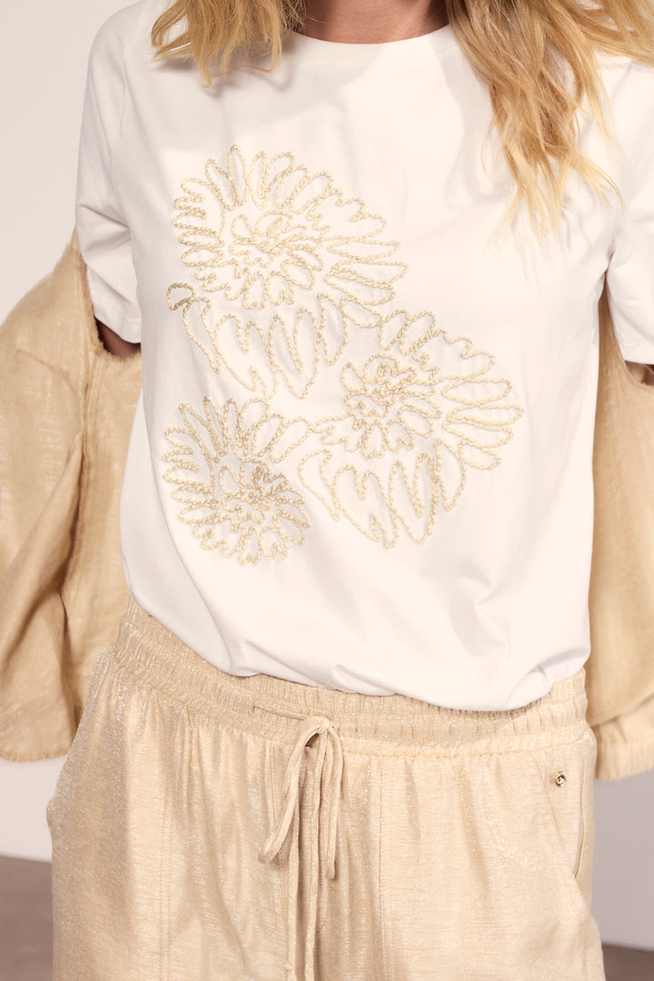 Embroidered Artwork T-Shirt - Off White – Ulla-La Boutique