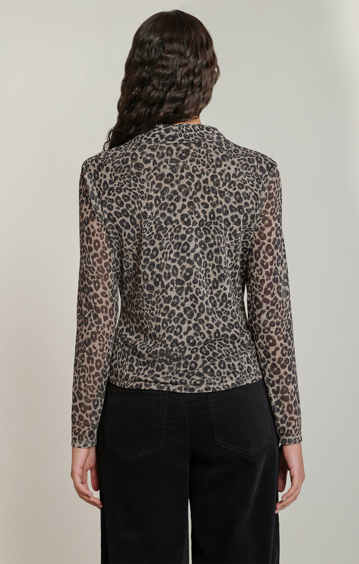 Leopard Mesh Shirt - Leopard Brown