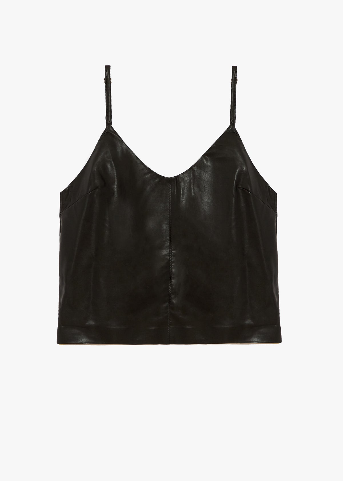 Aster Faux Leather Tank - Black