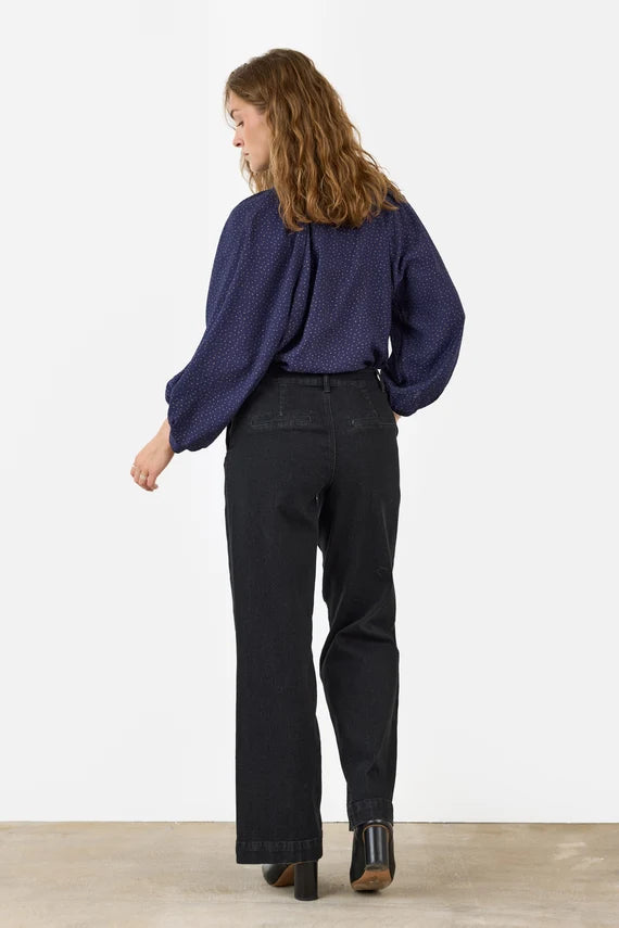 Printed Dots Long Sleeve Top - Violet