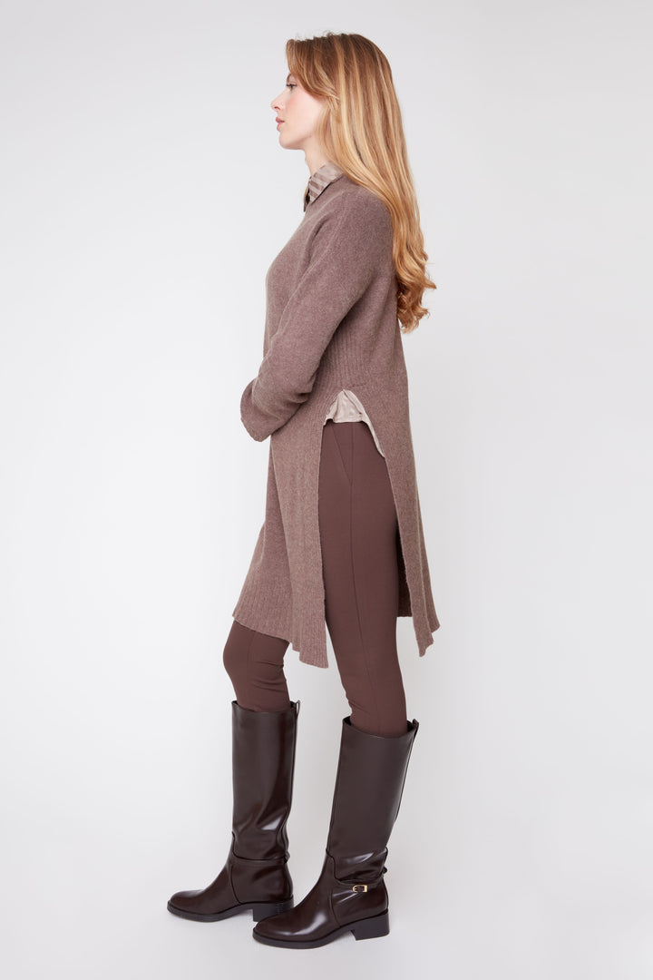 Heather Mocha Tunic Sweater