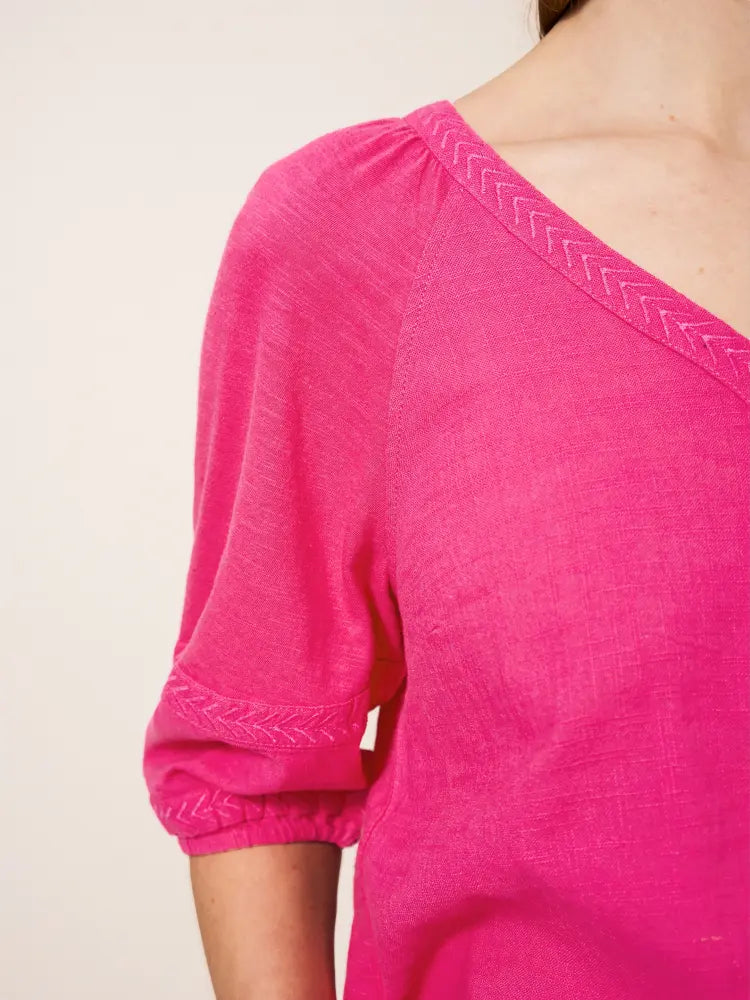 Jersey Mix Top // Bright Pink