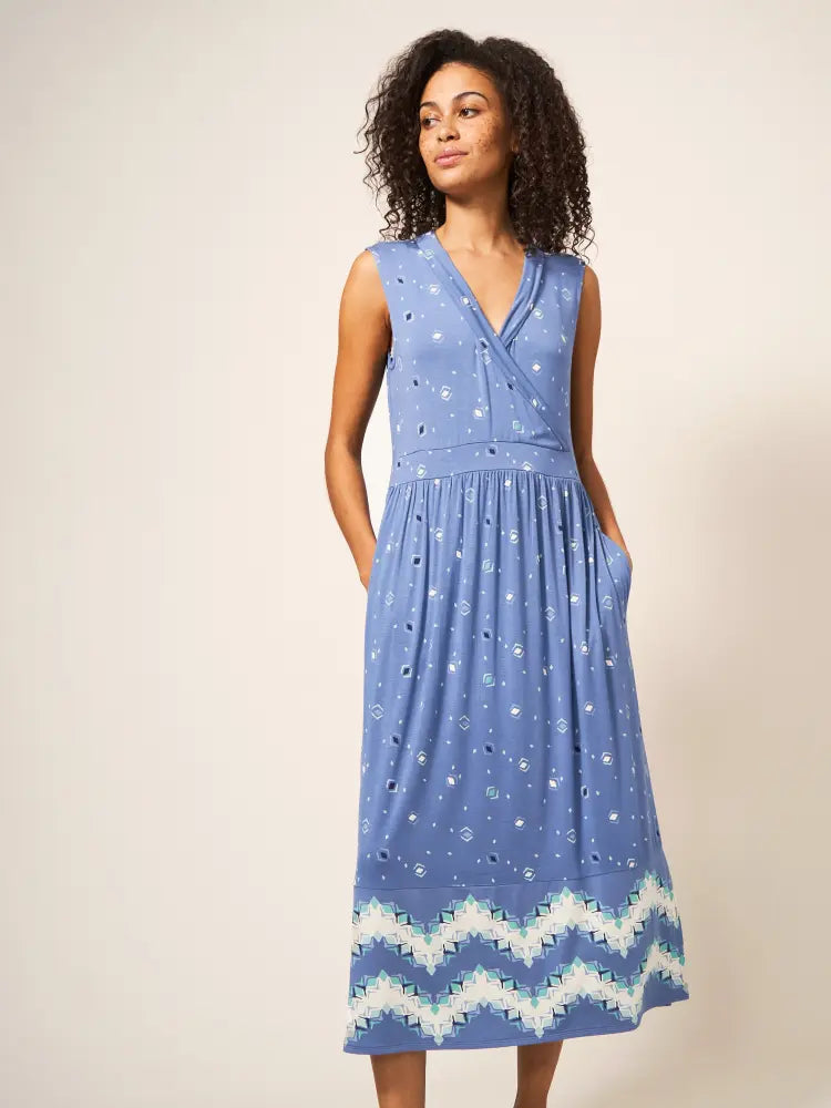 Zoe Eco Vero Jersey Dress // Blue Multi