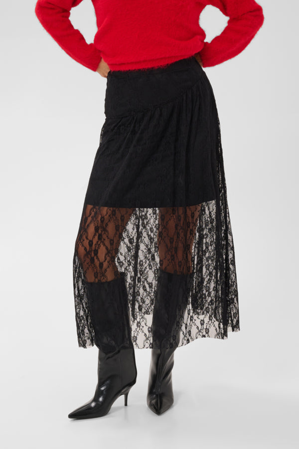Ace Lace Skirt - Black Deep