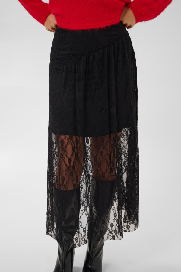 Ace Lace Skirt - Black Deep