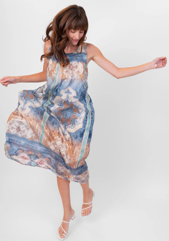 Lined Tencel Maxi Dress - Print
