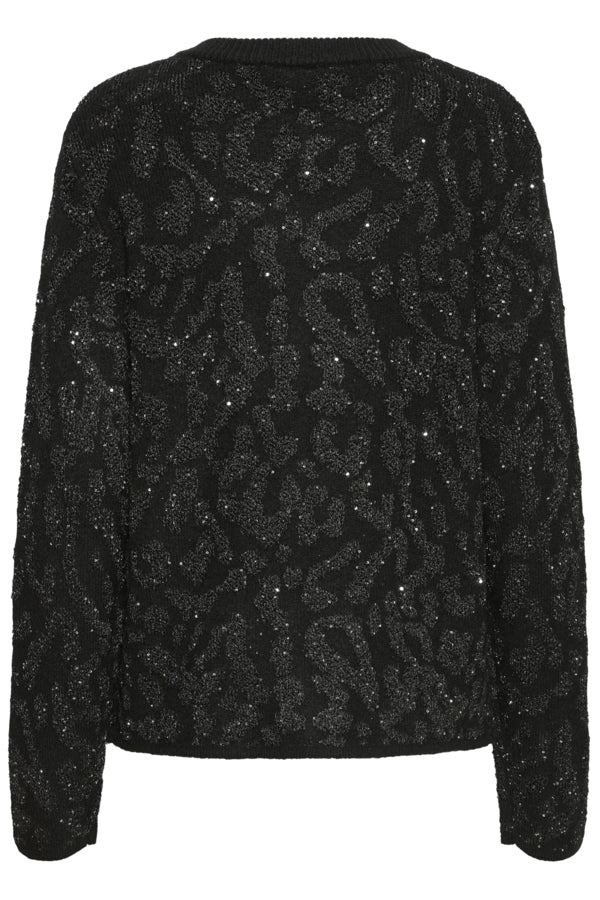 Black textured sweater on a white background