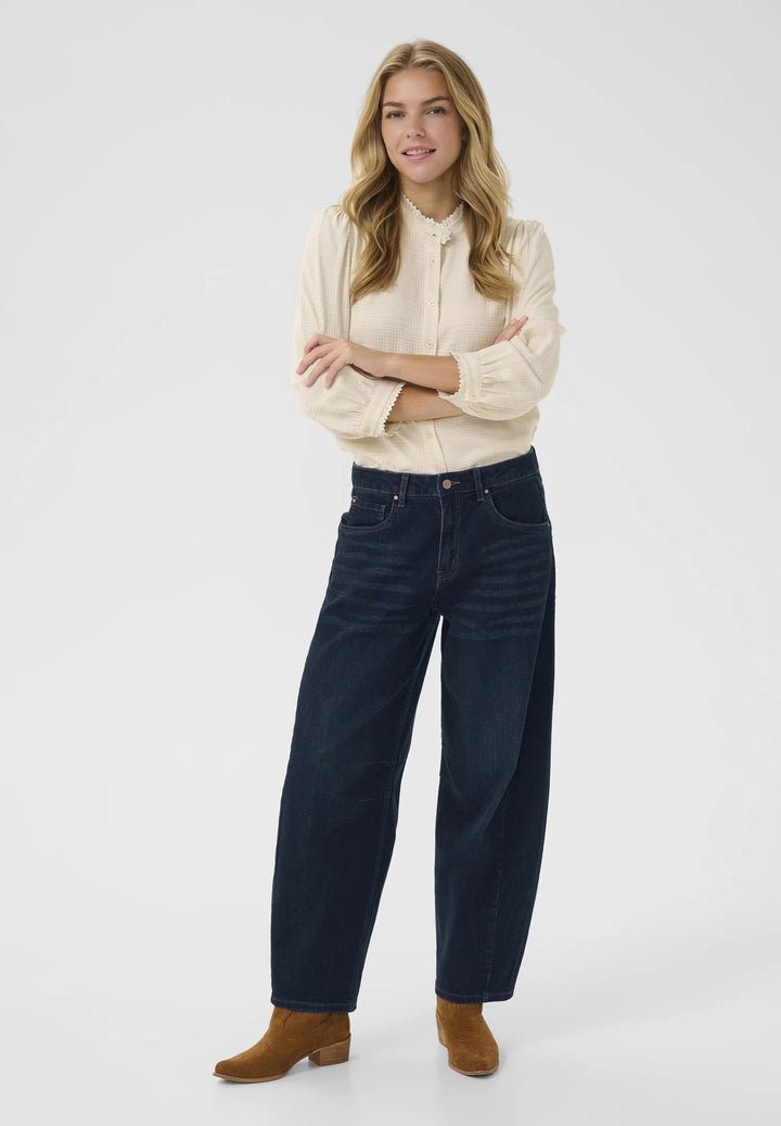 Bahren Ankle Relaxed Jeans - Garland Dark Blue denim