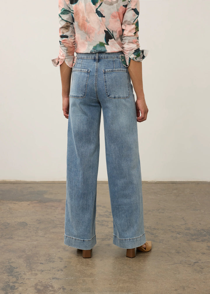 Olivia Wide Leg Denim - Medium Blue