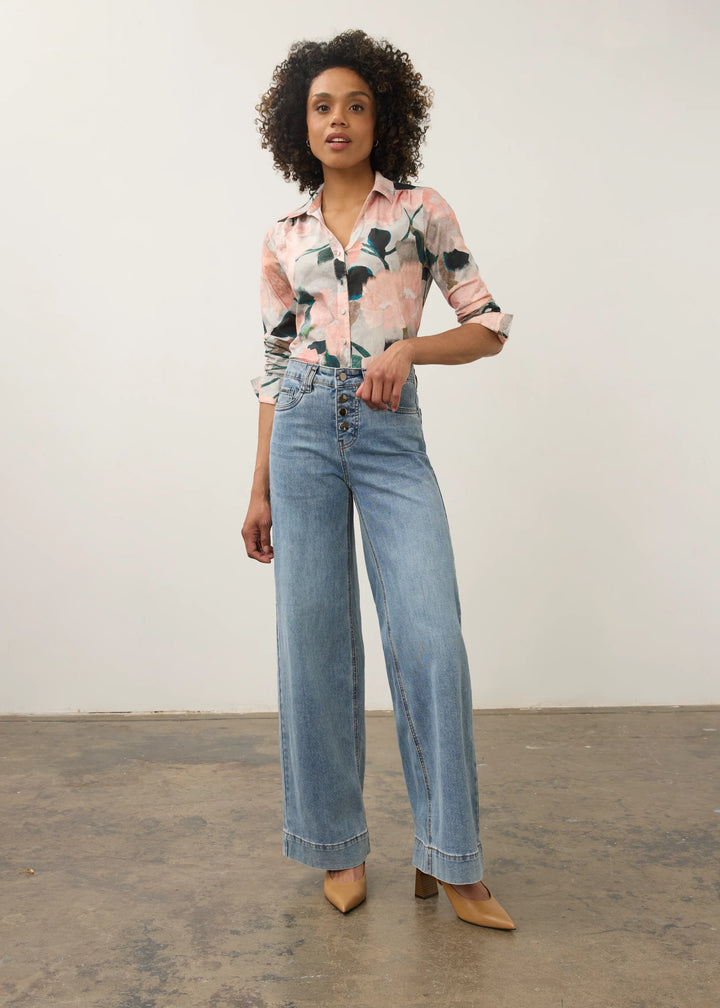 Olivia Wide Leg Denim - Medium Blue